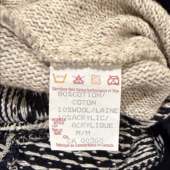 Cozy Cowl Turtleneck Sweater in Ivory and Navy - Picture 3 of 5